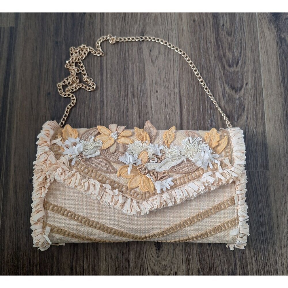 NWOT Chico's 100% Olefin Crossbody Bag Purse Boho Floral Cottage Preppy